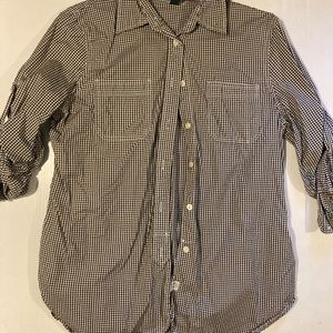 Lauren Ralph Lauren gray gingham blouse